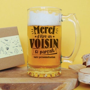 Taza de cerveza personalizada | Gracias por ser un vecino tan perfecto.