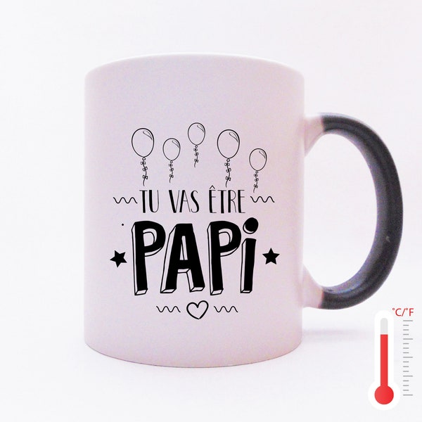 Mug personnalisé | Mug magique " Tu vas être Papi " annonce grossesse