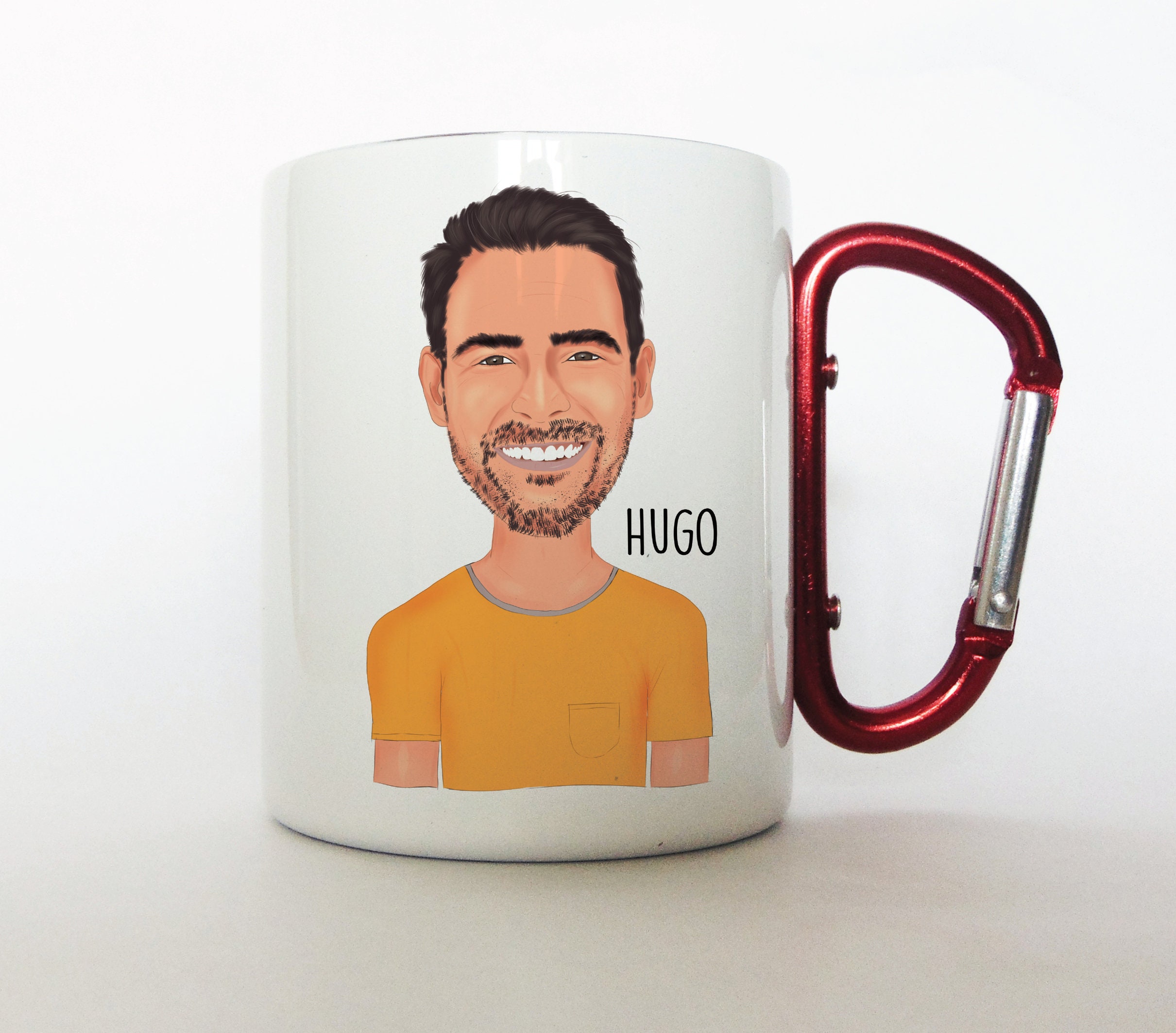 Mug Personnalisé, Portrait Anse Mousqueton, Cadeau Personnalisé Pour Lui