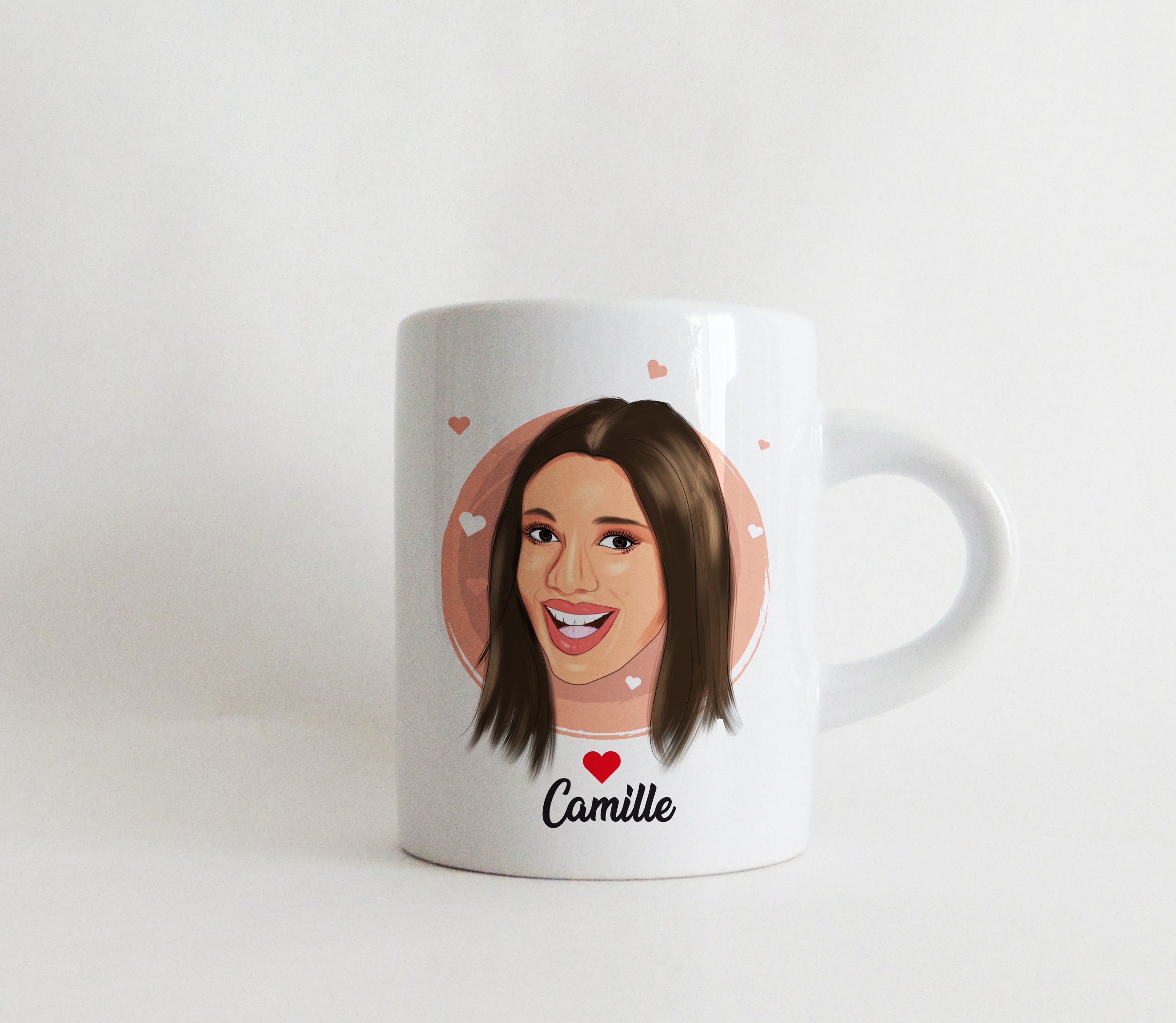 Mug Portrait, Portrait Personnalisé, de Famille, Cadeau D Anniversaire, Mini Tasse Expresso 75 Ml