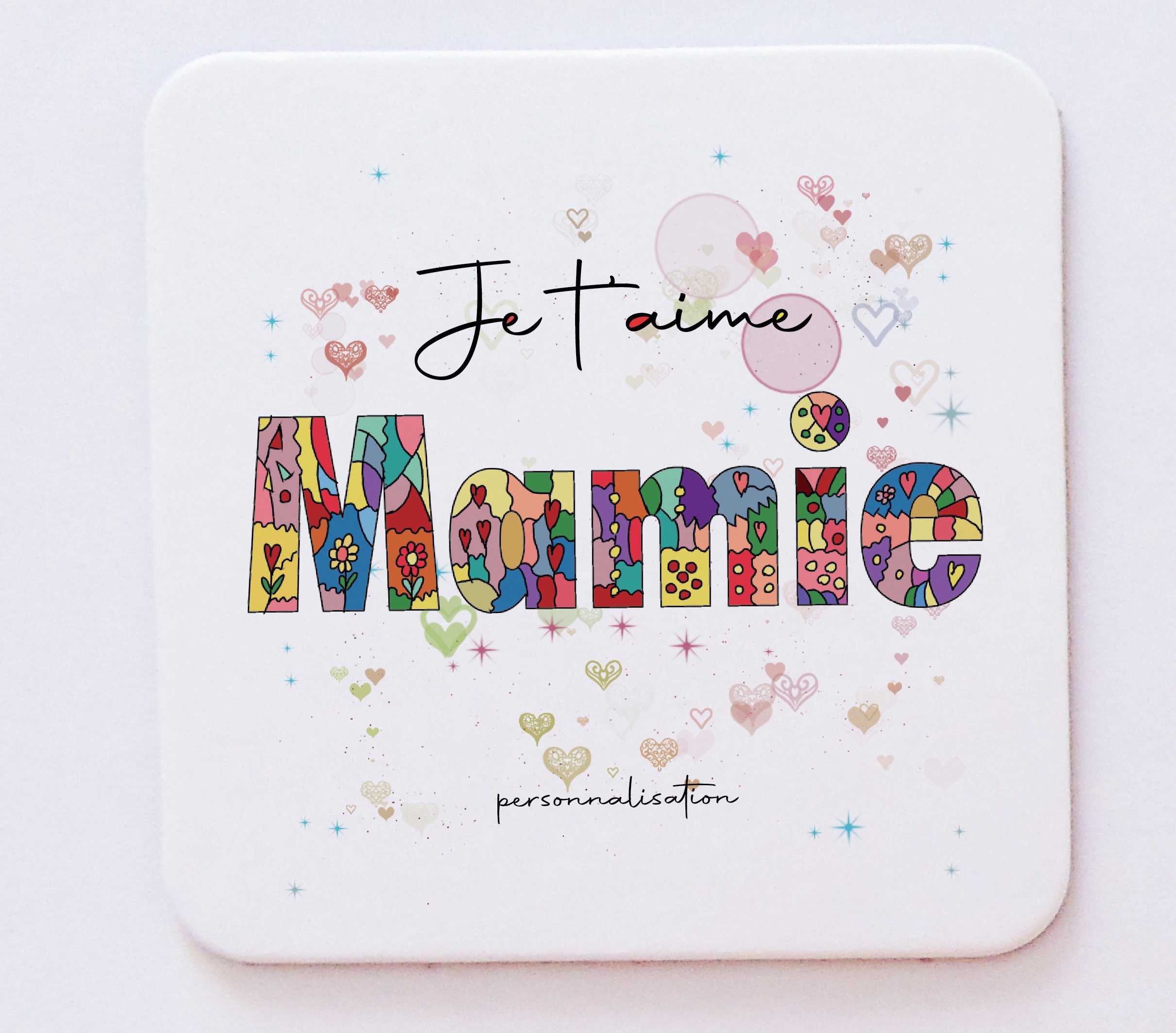Sous Verre Personnalisé | Mamie Je T Aime Cadeau Anniversaire Pour Mamie La Famille
