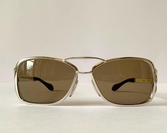 Gafas de sol Silhouette de los años 70 de gran tamaño - montura plateada 666