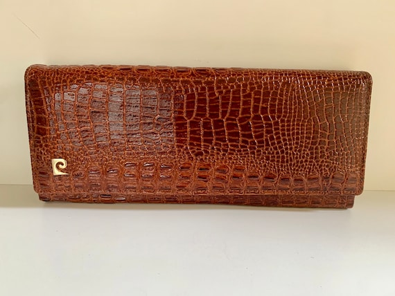 Pierre Cardin 70s vintage clutch bag - brown leather
