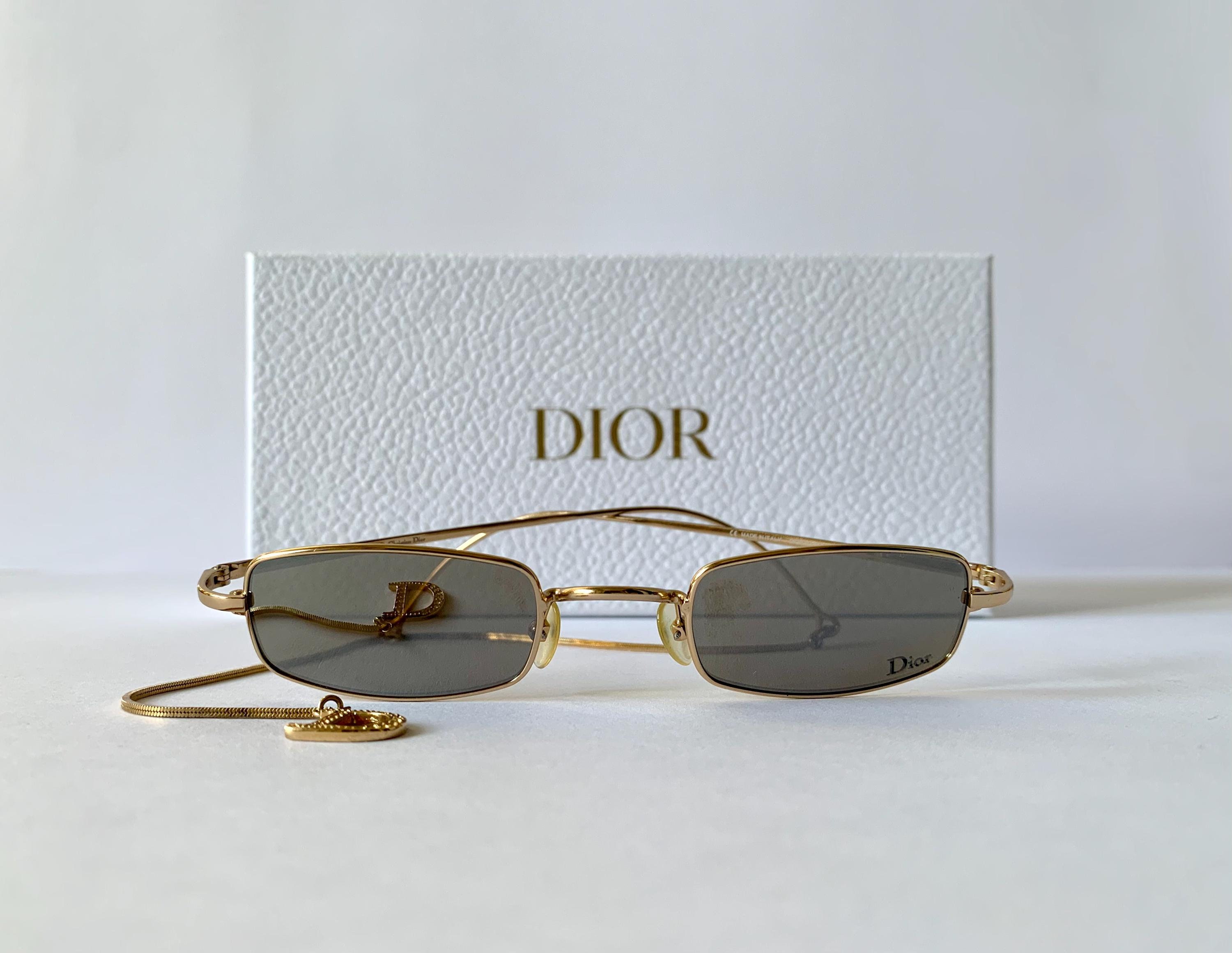 小物 Dior Vintage Logo Gold frame sunglasses Christian Dior Hanoi Vintage Sunglasses - Golden Mirrored