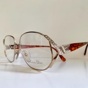 Christian Dior Vintage 80s glasses - strass golden metal frames