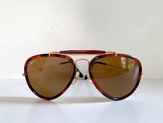 Ray Ban Gold and Tortoise Metal Framed Sunglasses CLUBMASTER CLASSIC Sunglasses in Tortoise On Gold and G-15  main image 4