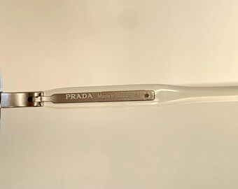 Prada 00s Y2K Vintage Sunglasses - Blue Rimless Frames - Etsy