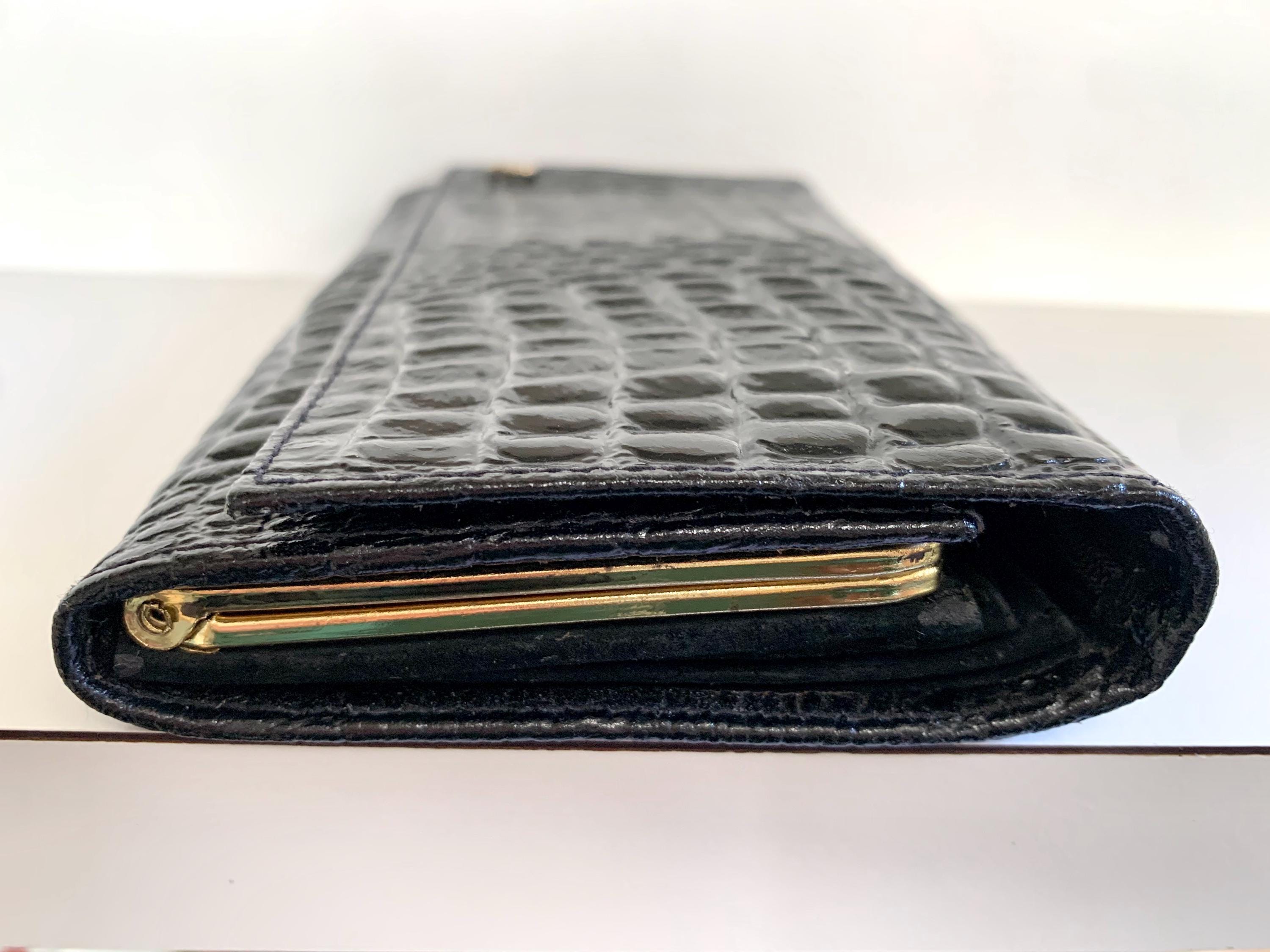 Portefeuille Porte-monnaie Pierre Cardin Vintage 70's En Cuir Prune - Occasion Authentique