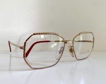 Christian Dior 80s Vintage glasses - 2486 square golden frame