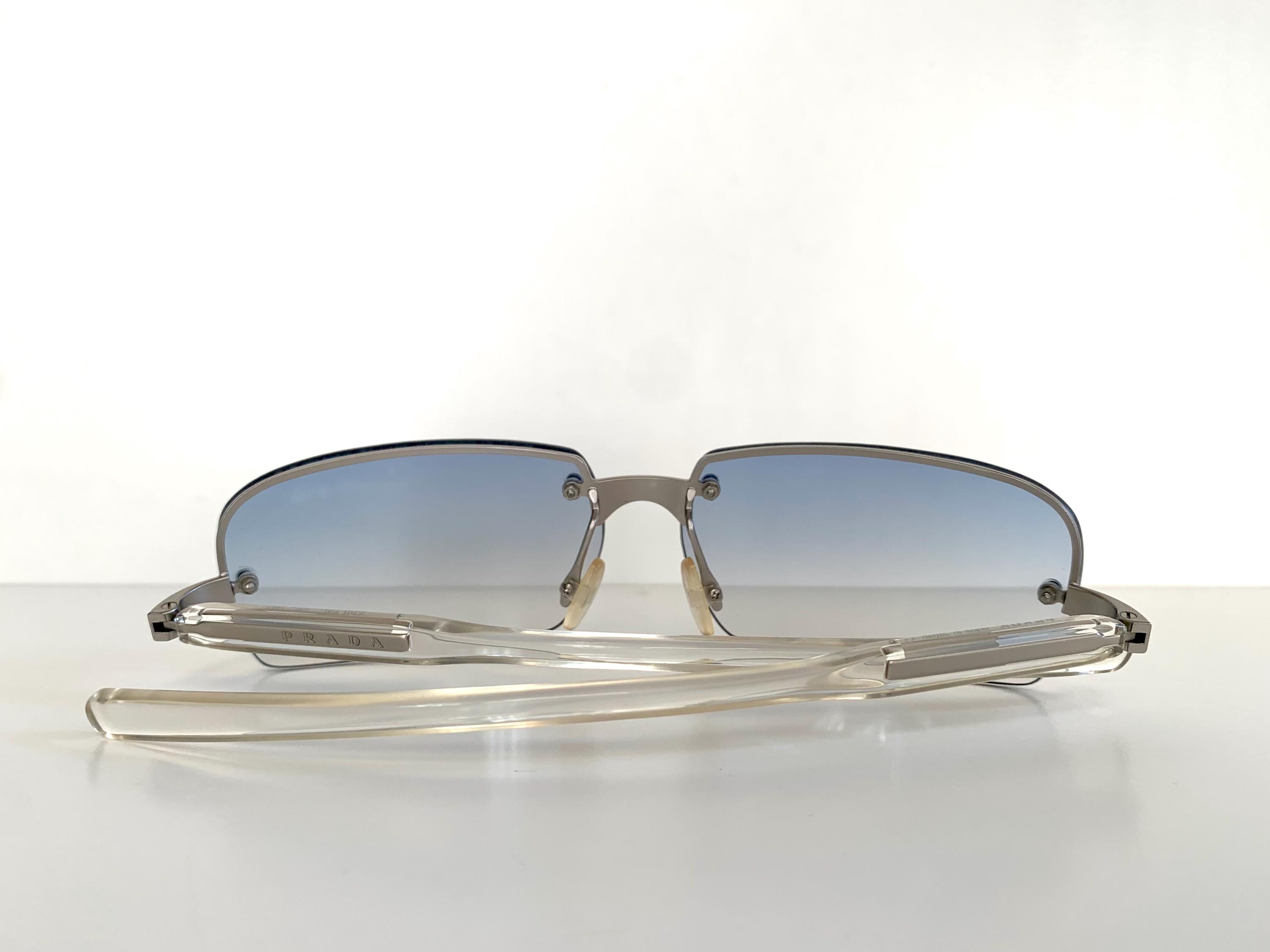 小物 90s archive prada oval clear eyewear y2k Vintage Y2K Prada Jewel Sunglasses - Etsy