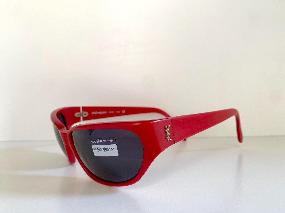 Yves Saint Laurent 00s Sunglasses - 6505 Red Frame YSL Logos - Etsy