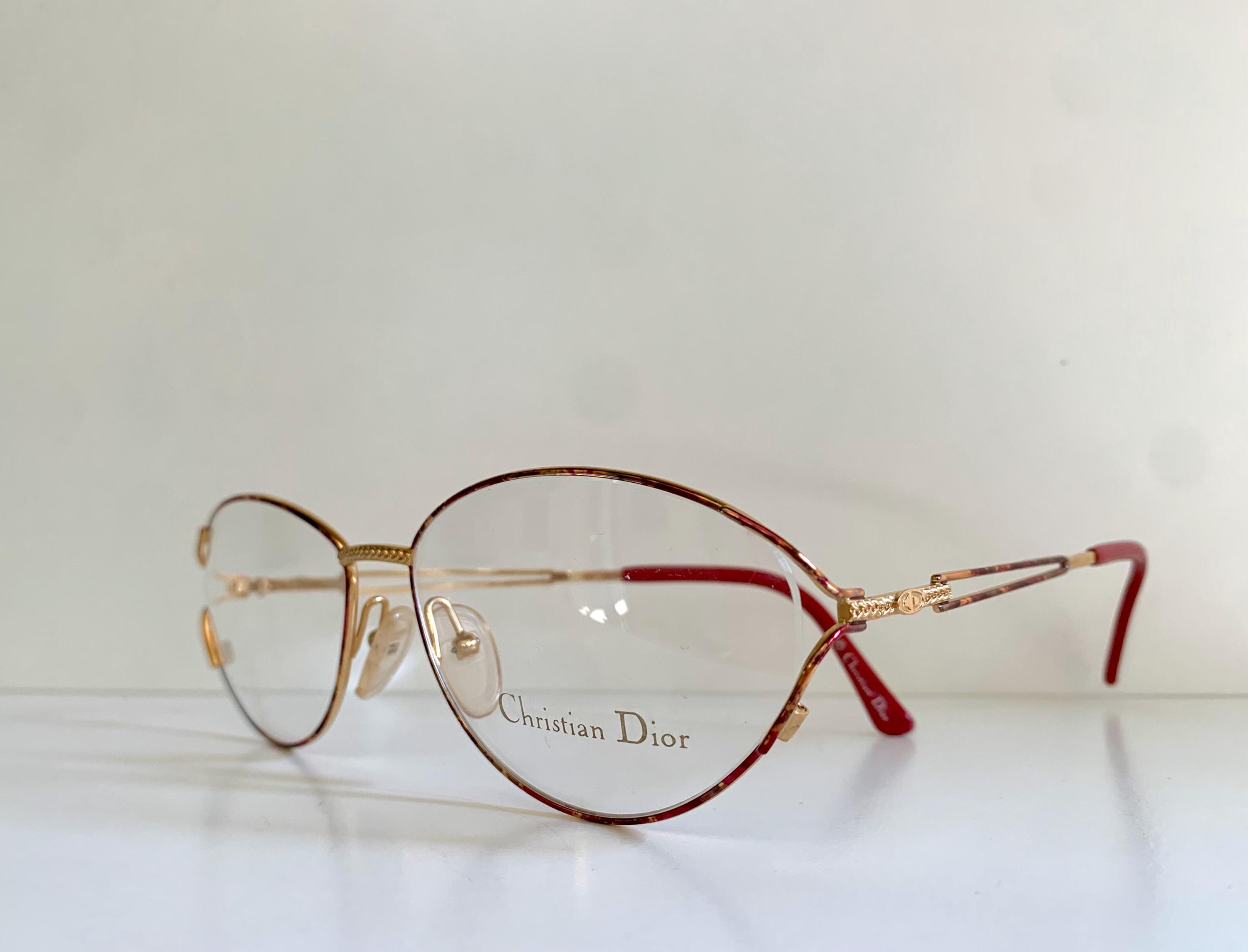 Christian Dior Vintage Glasses - Gold and Red Frame - 2832 