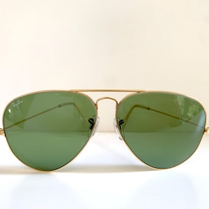Ray Ban B&L USA vintage sunglasses - Aviator 62mm green and golden frames