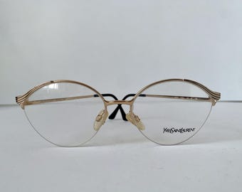 Yves Saint Laurent vintage glasses - 80s gold metal frames