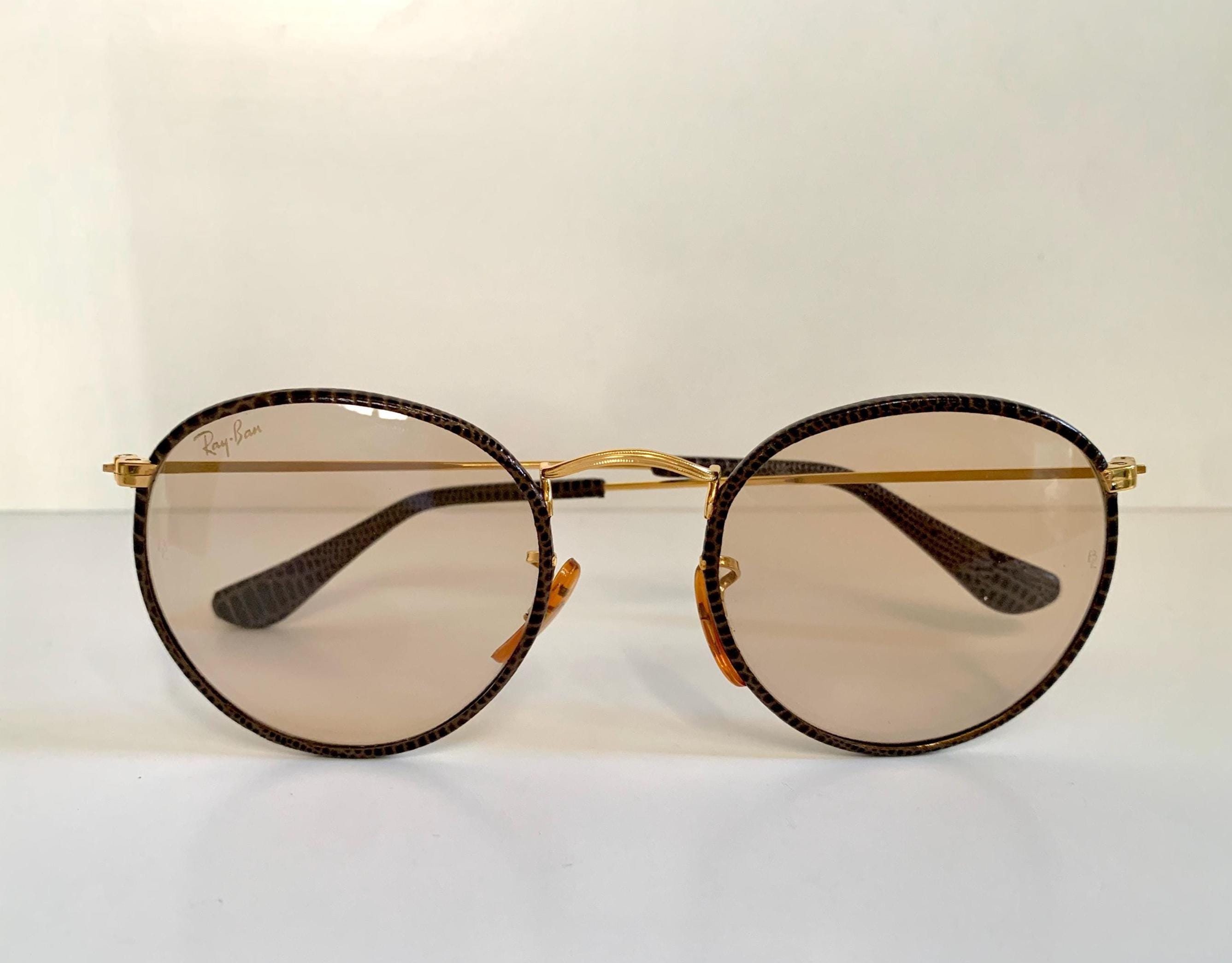 レイバン B&L USA レザー ラウンド チェンジアブル ヴィンテージ