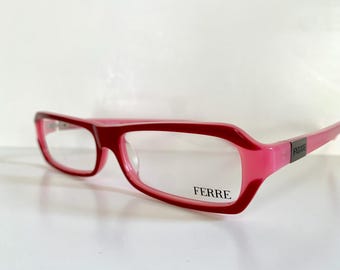 Vintage Ferre 00s frame - pink and red square Y2K eyewear