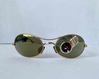 Ray Ban B&L USA Vintage Sonnenbrille - seltene W2307 Orbs Ellipse goldener verspiegelter Rahmen