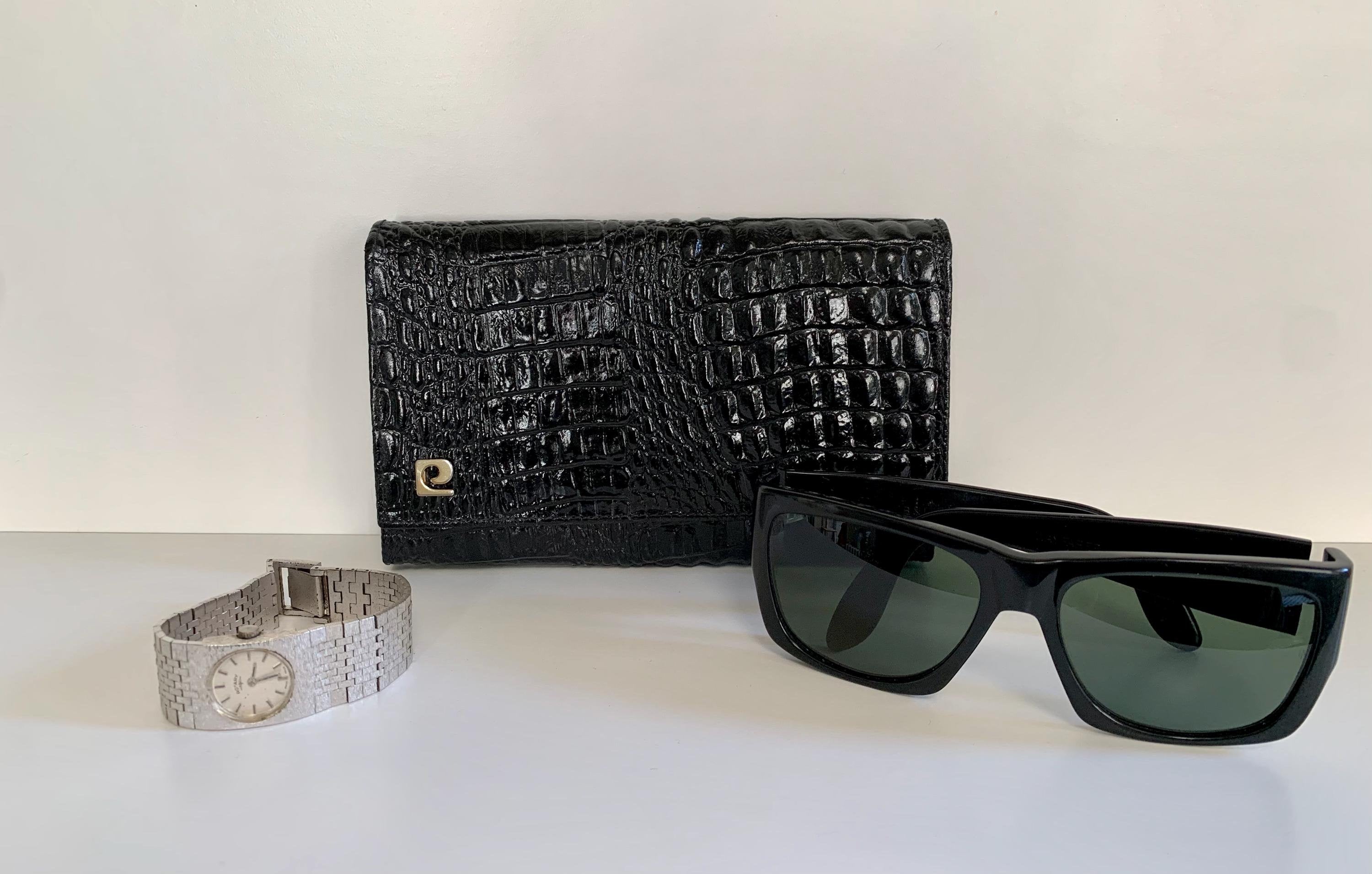 Portefeuille Porte-monnaie Pierre Cardin En Cuir Vintage - Couleur Prune - Années 70 - Occasion