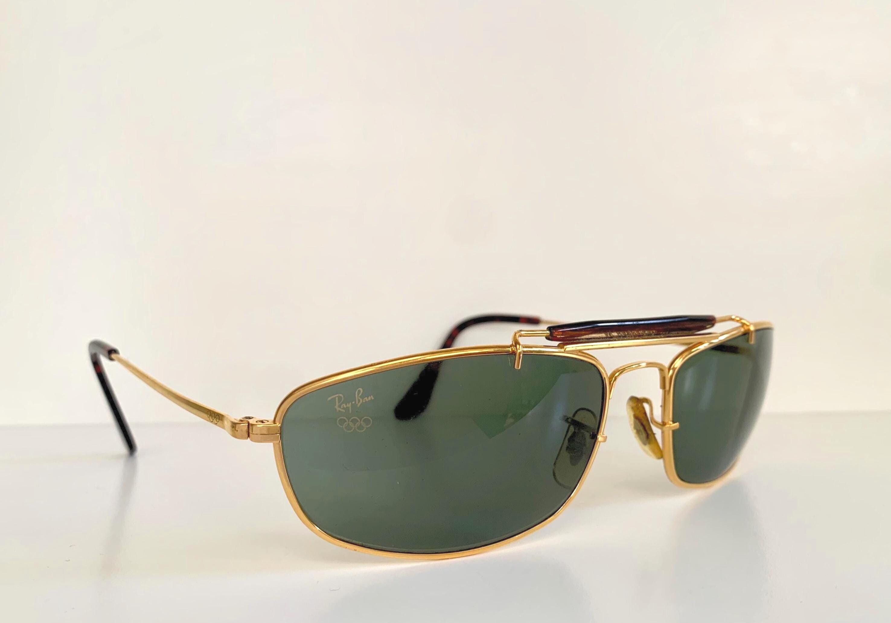 B&L RAY-BAN オリンピアン１DX USA製VINTAGEサングラス VINTAGE RAY BAN OLYMPIA GOLD BLUE STRIPES G15 GREY 1990 B&L US