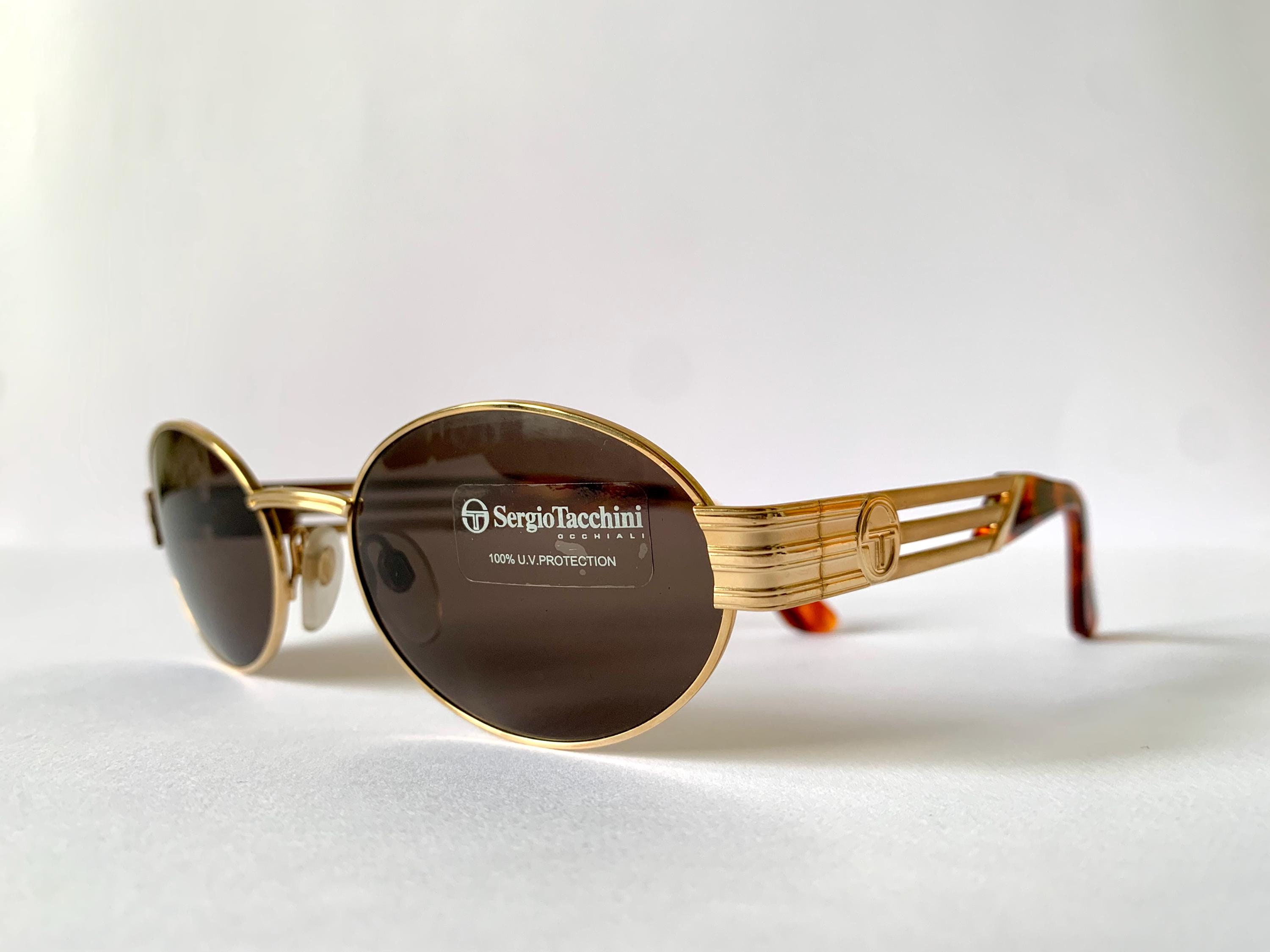 Sergio Tacchini 90s Vintage Sunglasses 1538S Made in Italy Oval