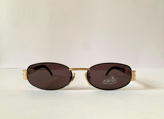 Vogart by Police 90s Vintage Sunglasses Oval Golden Frame