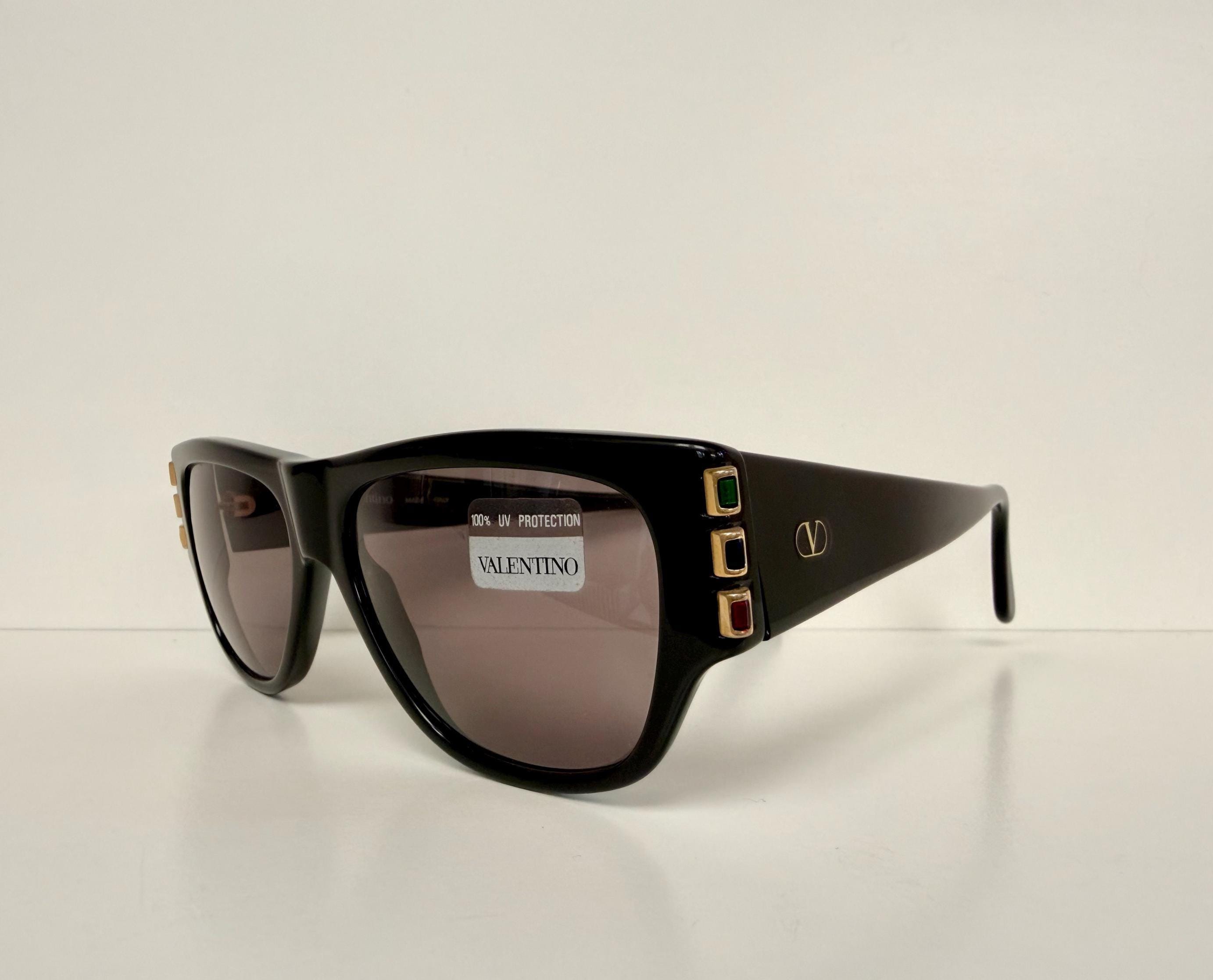 Valentino 90s Vintage Sunglasses - Black Square Frames 