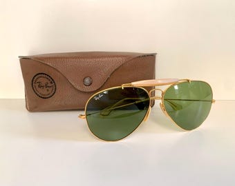 Ray Ban B&L Leathers Shooter 62mm Vintage Sunglasses - Etsy