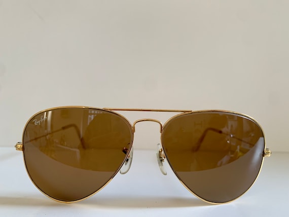 Ray-Ban USA B&Lアビエーター サングラス ゴールド　ケース付き Ray Ban B&L USA Vintage Sunglasses - 58mm Aviator Gold