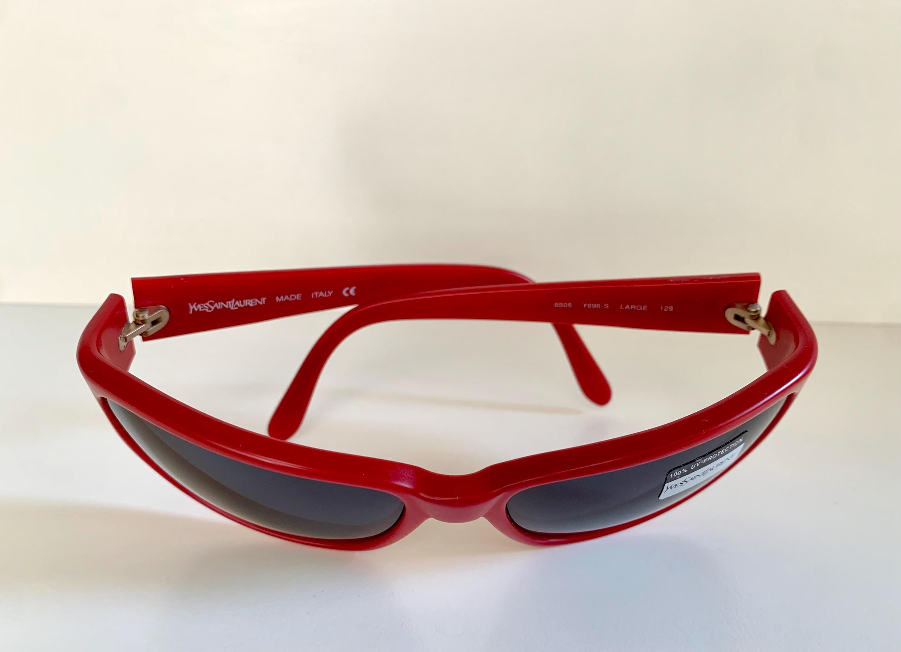 Yves Saint Laurent イヴサンローランサングラス 31-6505 Yves Saint Laurent 00s Sunglasses - 6505 Red Frame YSL Logos - Etsy