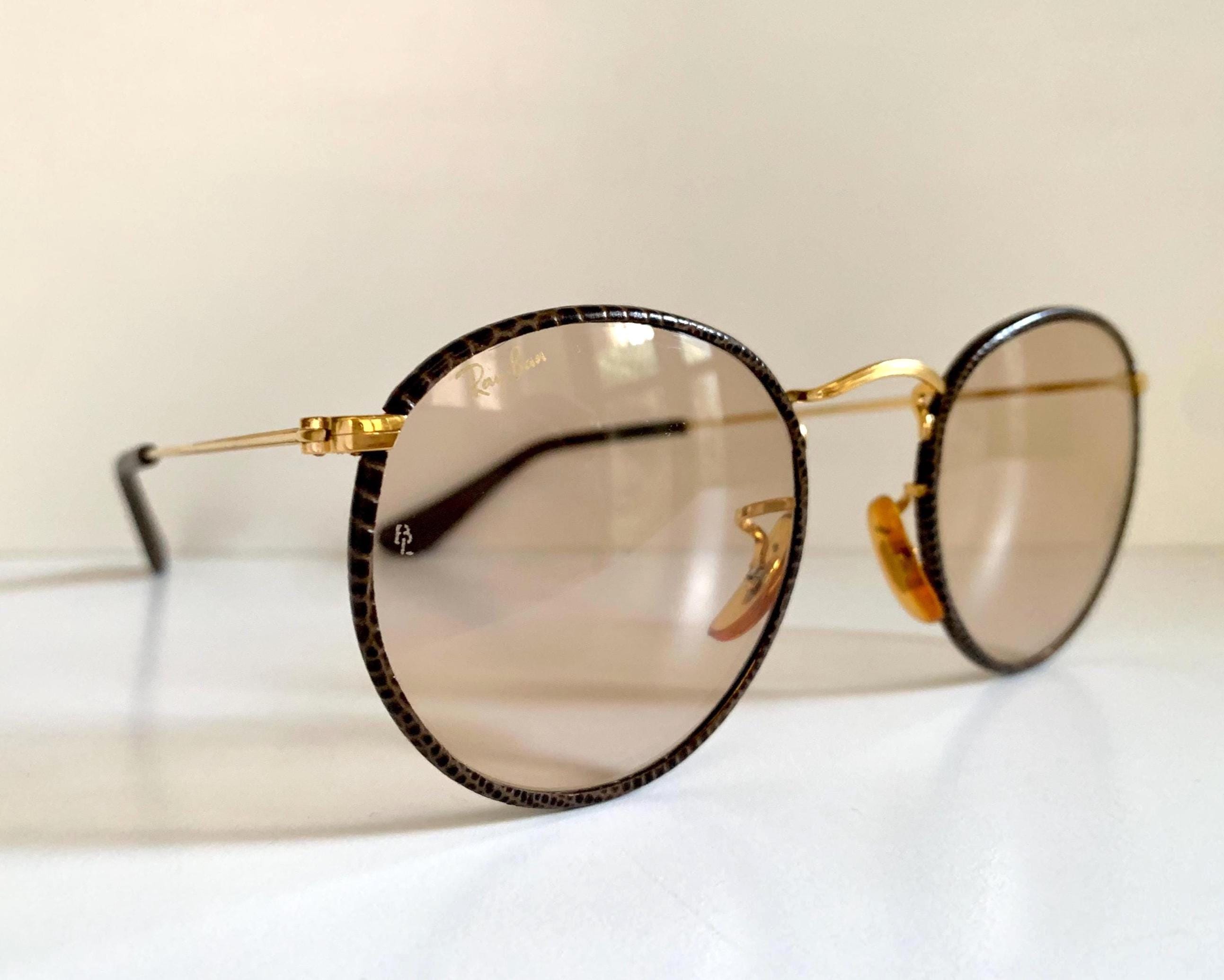 レイバン B&L USA レザー ラウンド チェンジアブル ヴィンテージ