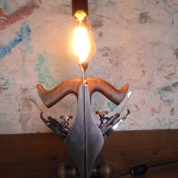 LAMPE - DOUBLE RABOTS - Vintage - Upcycling -