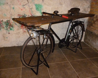 Console - Table - Bicyclette - Velo porteur - Vintage - Upcycling