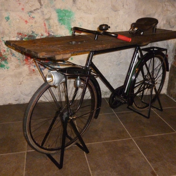 Console - Table - Bicyclette - Velo porteur - Vintage - Upcycling