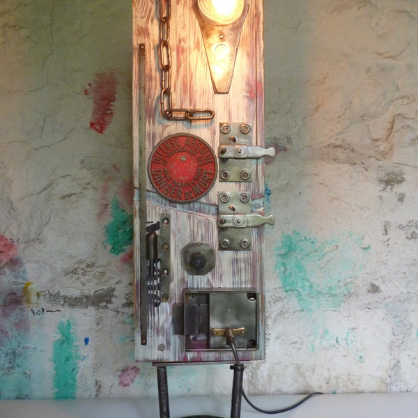 Lampe design industriel - Unique - Vintage -  Creation - Upcycling