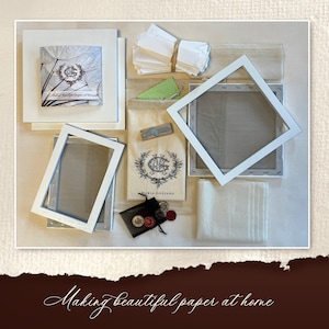 Papierherstellung DIY Kraft Kit, handgemachtes Papier, Dankeskarten, Umschlagform und Deckle Kit für handgemachtes gefaltetes Briefpapier-Set, alle Altersgruppen