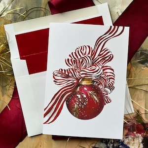 Lot de 10 cartes de vœux aquarelles en boîte pour cartes de Noël Cartes de Noël religieuses, personnalisation personnalisée