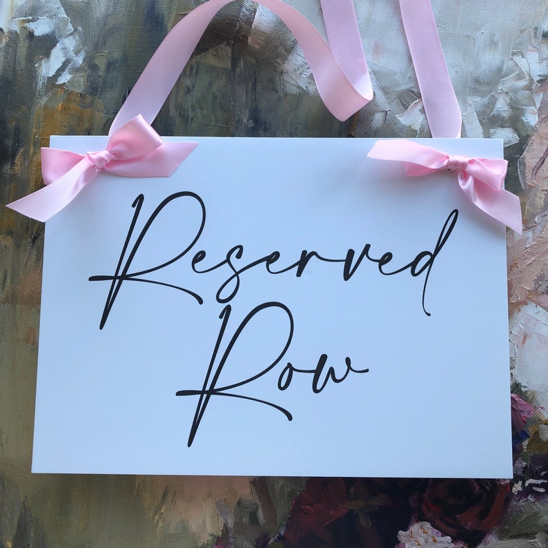 Reserved Row Seating Sign Customizable With Choice of Fonts - Etsy