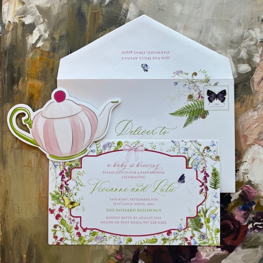 Baby Girl Baby Shower Invitations for Baby Girl Tea Party With Diecut