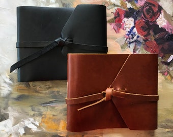 Guest Book for Wedding or Home Handcrafted with Leather and handmade paper. Personalized Guest Log Book for every event in your life
