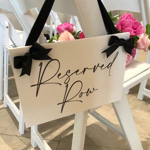 Placas para cerimônia de casamento, conjunto de 2 placas com assentos reservados para famílias, placa para cadeira de casamento, marcador para cerimônia e assentos de casamento