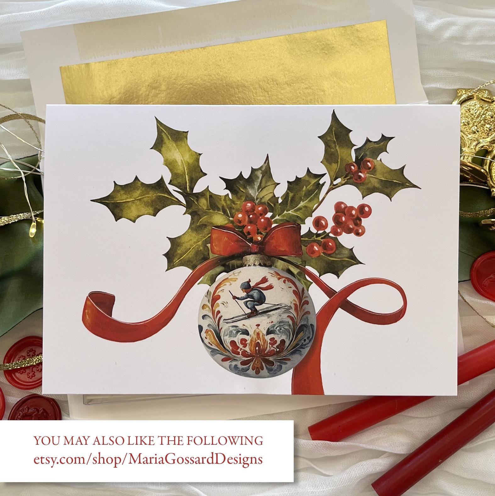 Masterpiece Weihnachtskarten 'Blessed Birth', 16 Stück – Mit Goldfolie & Blauen Umschlägen, 10,2x15,2 Cm