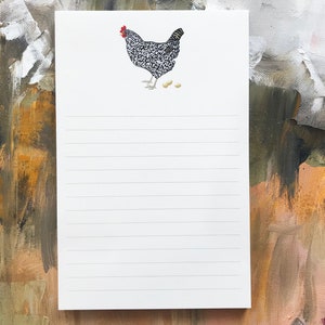 Chicken Stationery Notepad Writing paper that makes a great Father&#39;s Day Gift, Gifts for Him, Gifts for Her, Rustic Hen Teacher Notepad