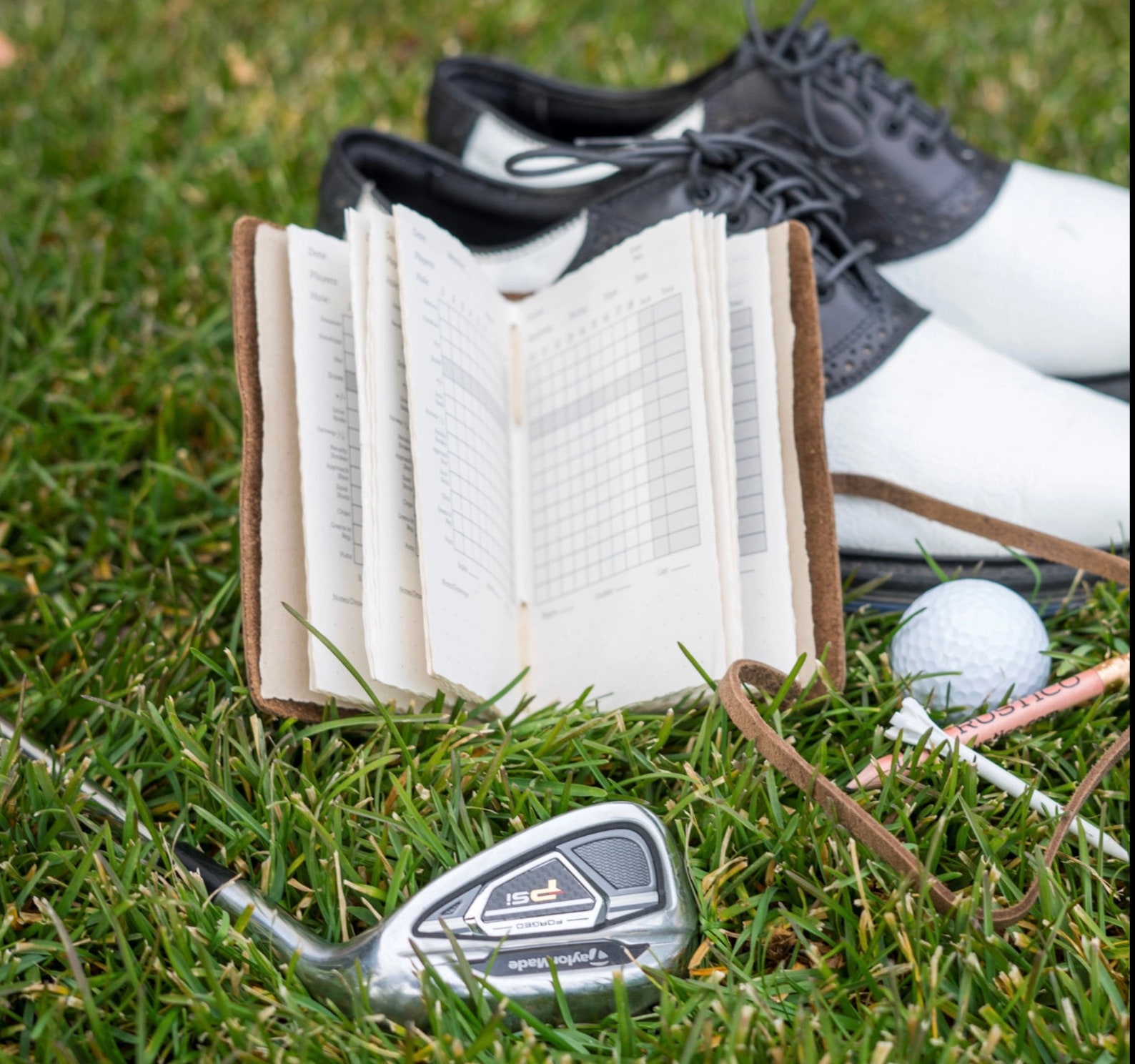Leather Golf Log Book With Pocket Custom Embossed Gift for Etsy