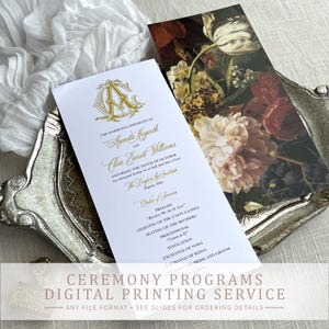 Wedding Program Professional Printing with Rush Service Quality Guarantee Premium Card Stock Wedding Fine Art Stationery Design Assistance