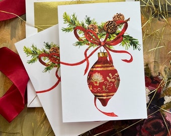 Weihnachtskarten-Set mit 10 Box-Weihnachtsverzierung-Weihnachtskarte-personalisierte Vintage inspirierte Grußkarten-religiöse Mitteilungsoptionen