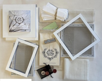 Handwerk Geschenk Set Kit DIY Papierherstellung Mould and Deckle Kit Handgemachte Papierherstellung Deckled Briefpapier Origami Umschlag Deboss Set Danke Karte