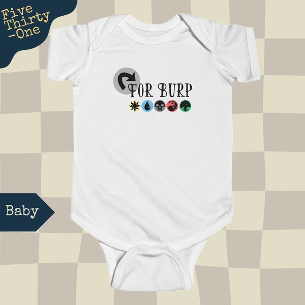 MTG Baby Bodysuit |  Magic the Gathering Baby | MTG Tap for Burp | Gift for Nerd | Novelty Tee | Celebrate Life's Quirks