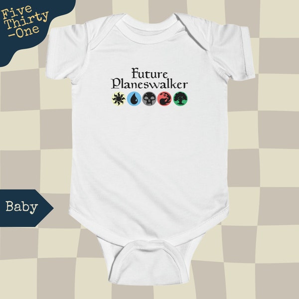 MTG Baby Bodysuit | Magic the Gathering Baby Clothes | MTG Future Planeswalker | Gift for Nerd | Novelty Tee | Celebrate Life's Quirks