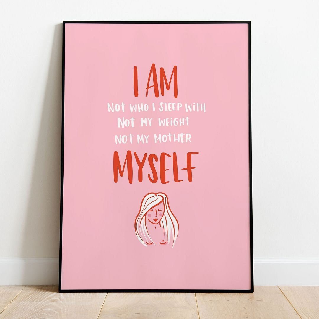 I Am Myself Wall Print Modern Home Decor Wall Art Idea Ideas Etsy