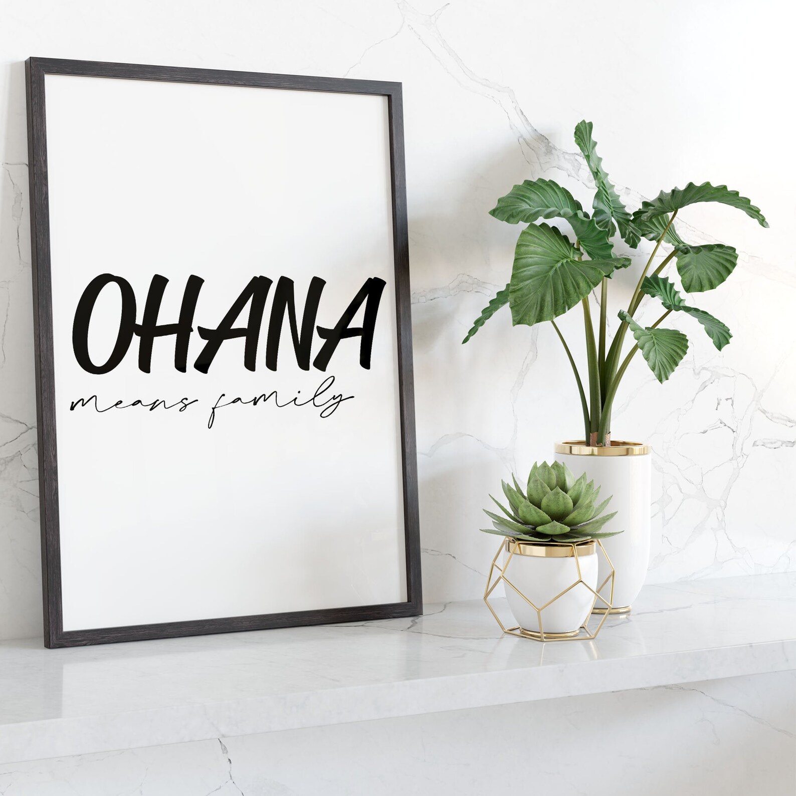Ohana Means Family Wall Print Kitchen / Dining Room Wall Art Etsy